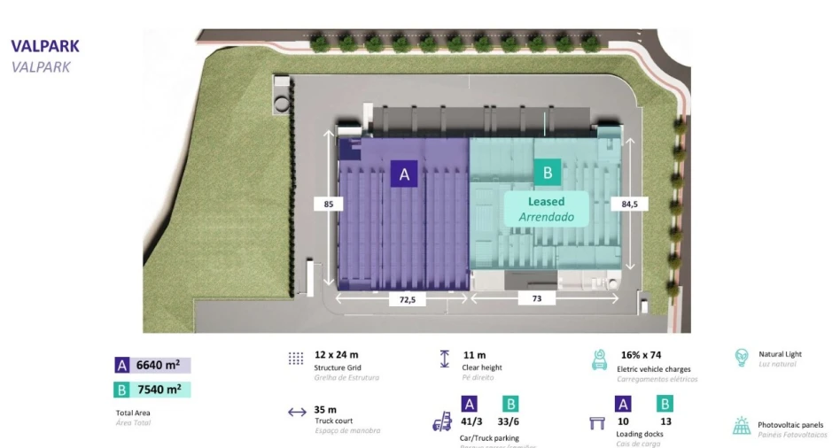 Armazém para Arrendamento em Recarei Planta 1
