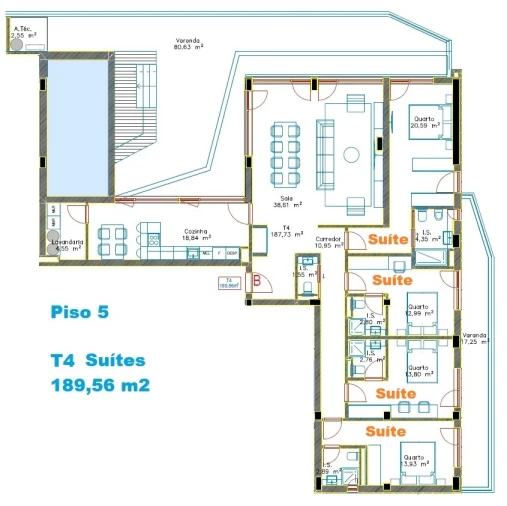 Apartamento T4 para Venda em Santo Antonio dos Olivais Planta 2