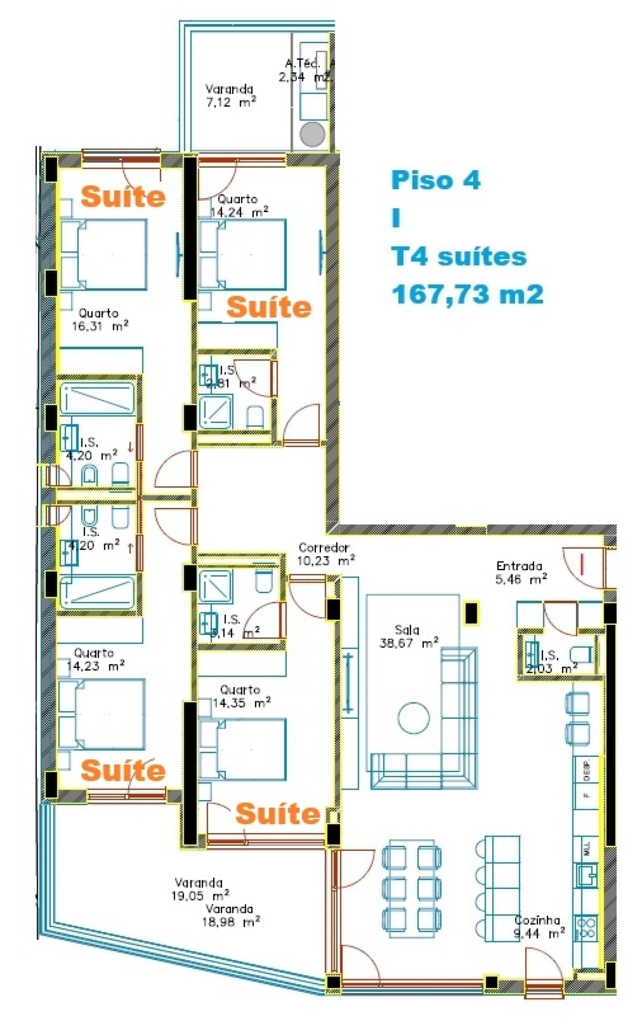 Apartamento T4 para Venda em Santo Antonio dos Olivais Planta 2