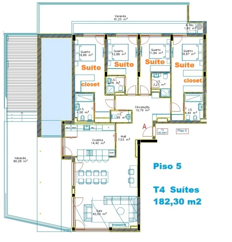 Apartamento T4 para Venda em Santo Antonio dos Olivais Planta 2