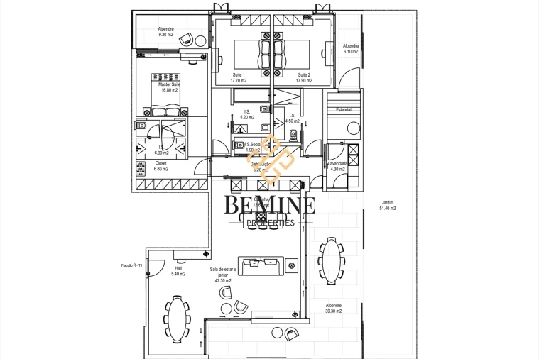 Apartamento T3 para Venda em São Martinho Planta 1