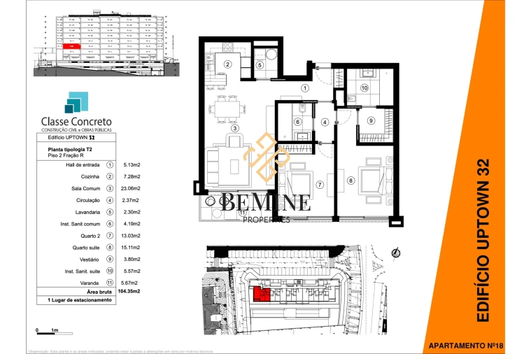 Apartamento T2 para Venda em São Martinho Planta 1