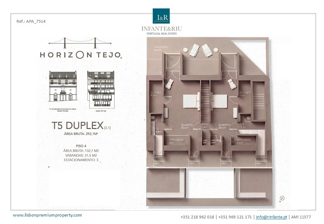 Apartamento T5 para Venda em Estrela Planta 2