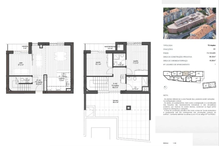 Apartamento T2 para Venda em Ramalde Planta 1