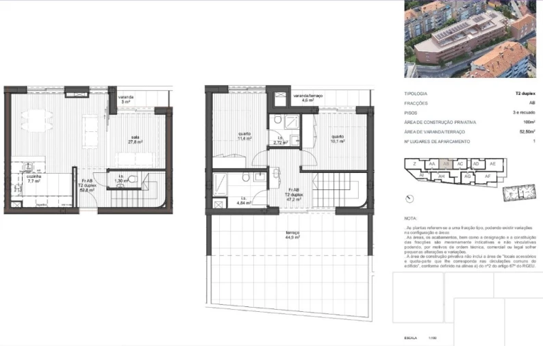 Apartamento T2 para Venda em Ramalde Planta 1