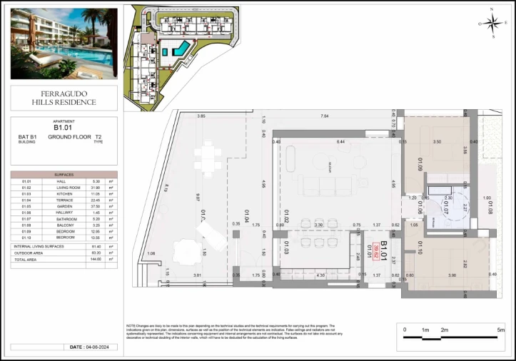 Apartamento T2 para Venda em Ferragudo Planta 1