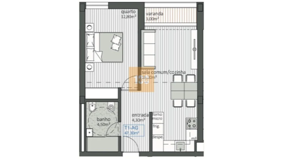 Apartamento T1 para Venda em São Mamede de Infesta e Senhora da Hora Foto 38