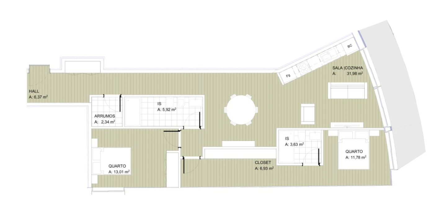 Apartamento T2 para Venda em Santa Maria Maior e Monserrate e Meadela Planta 2