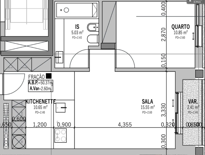 Apartamento T1 para Venda em Glória e Vera Cruz Planta 1