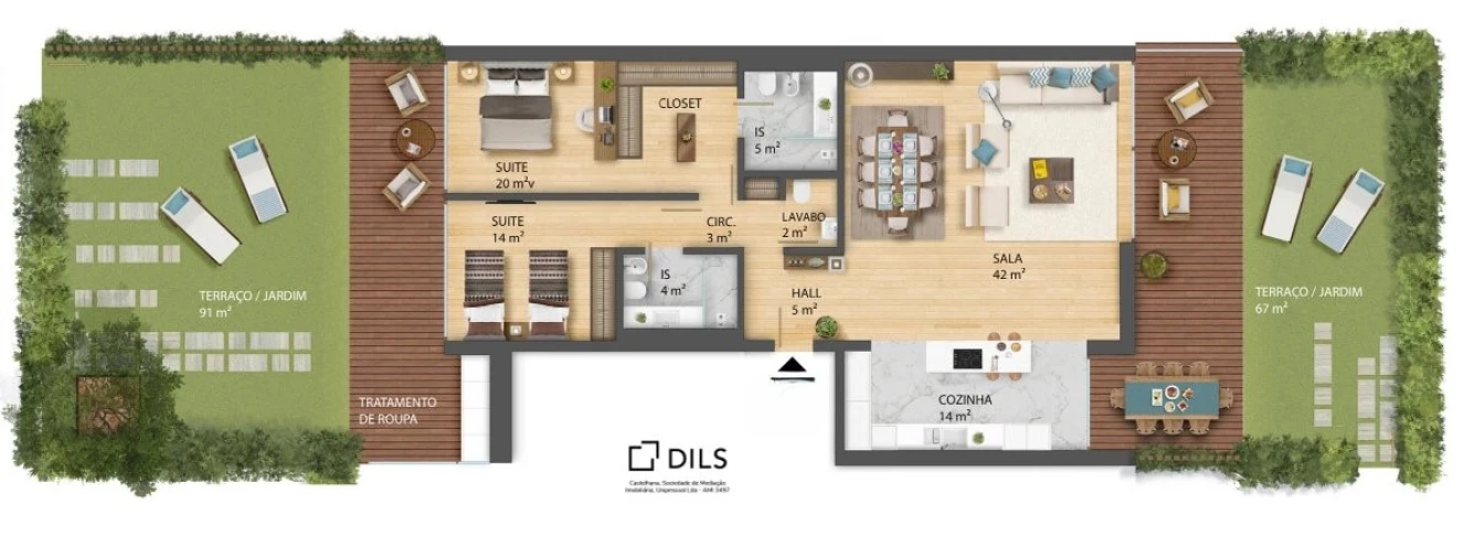 Apartamento T2 para Arrendamento em Cascais e Estoril Planta 1