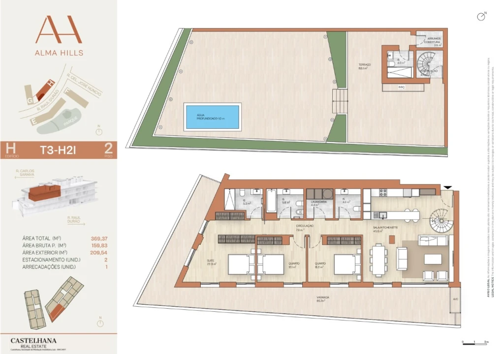 Apartamento T3 para Venda em Algés, Linda-A-Velha e Cruz Quebrada-Dafundo Planta 2