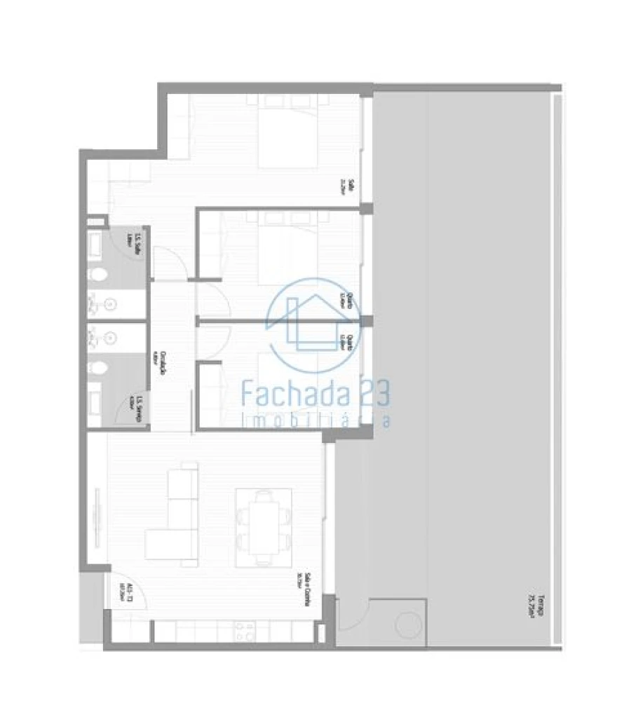Apartamento T3 para Venda em Fânzeres e São Pedro da Cova Planta 1
