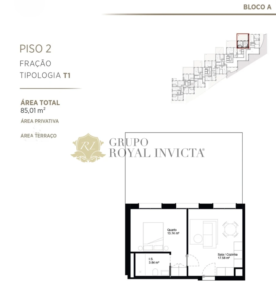 Apartamento T1 para Venda em Paranhos Foto 3
