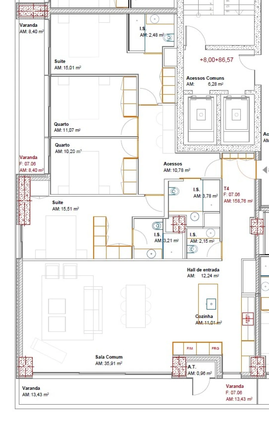 Apartamento T4 para Venda em Ramalde Planta 1