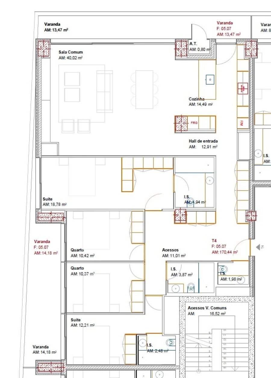 Apartamento T4 para Venda em Ramalde Planta 1
