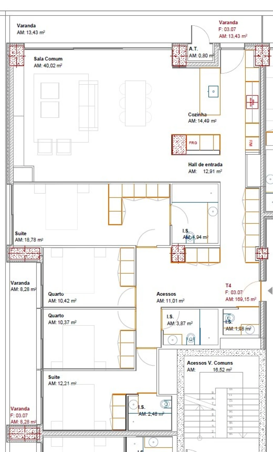 Apartamento T4 para Venda em Ramalde Planta 1