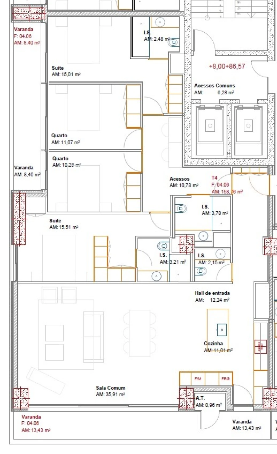 Apartamento T4 para Venda em Ramalde Planta 1