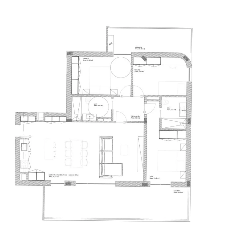 Apartamento T3 para Venda em Oliveira do Douro Planta 1