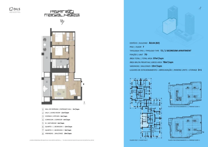 Apartamento T2 para Venda em Bonfim Planta 1