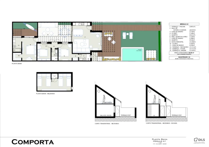 Moradia T4 para Venda em Comporta Planta 1