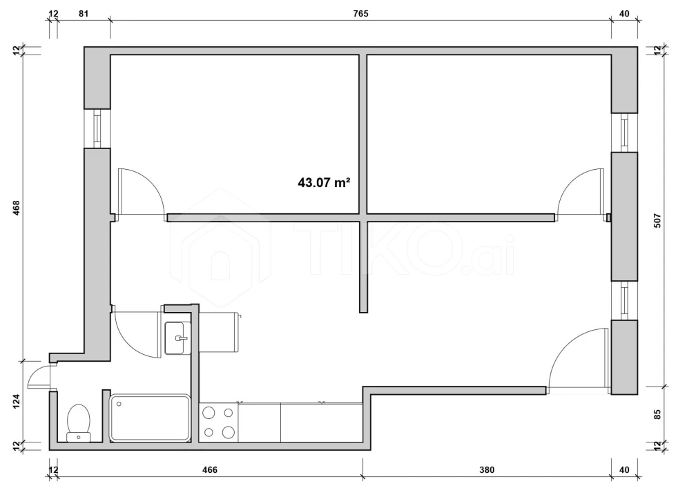 Apartamento T2 para Venda em Algés, Linda-A-Velha e Cruz Quebrada-Dafundo Planta 2