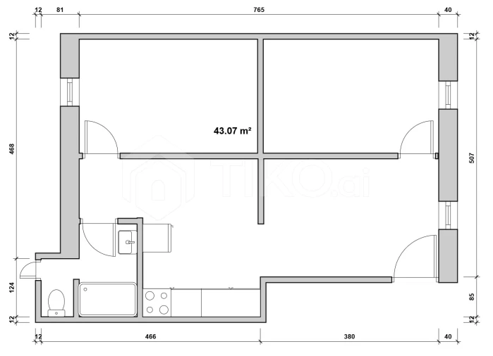 Apartamento T2 para Venda em Algés, Linda-A-Velha e Cruz Quebrada-Dafundo Planta 2