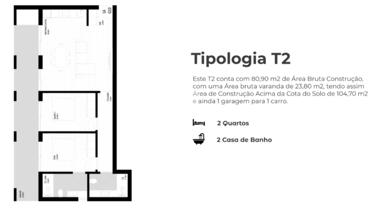 Apartamento T2 para Venda em Pedrouços Foto 7