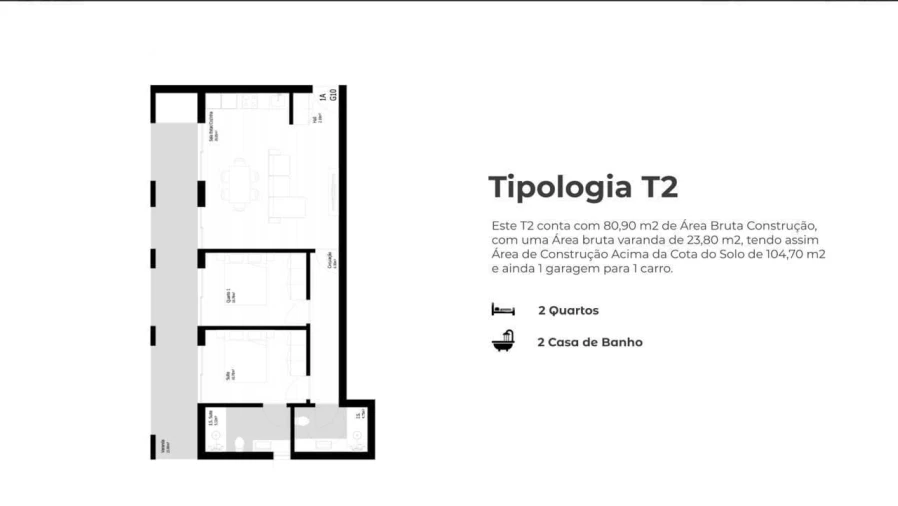 Apartamento T1 para Venda em Pedrouços Foto 7
