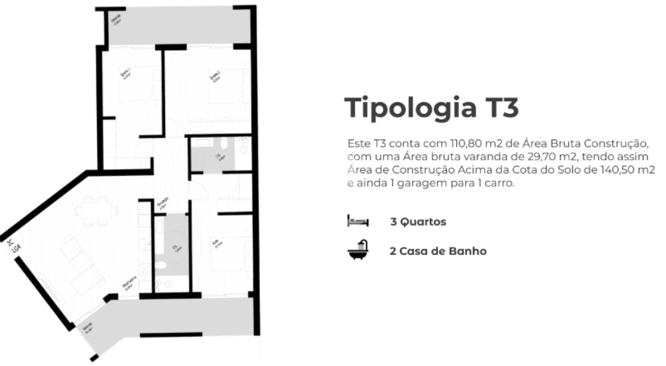 Apartamento T3 para Venda em Pedrouços Foto 8