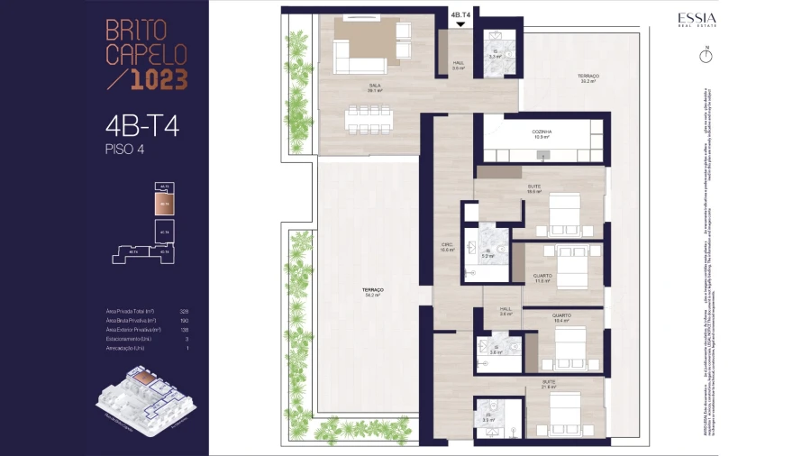 Apartamento T4 para Venda em Matosinhos e Leça da Palmeira Planta 1