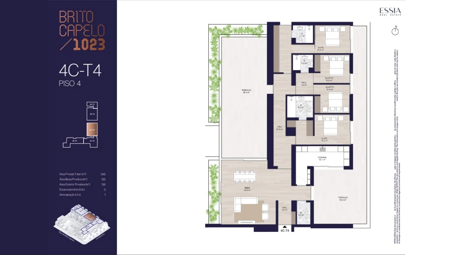 Apartamento T4 para Venda em Matosinhos e Leça da Palmeira Planta 1