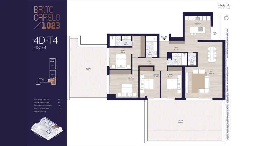 Apartamento T4 para Venda em Matosinhos e Leça da Palmeira Planta 1