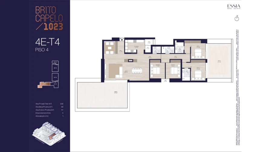 Apartamento T4 para Venda em Matosinhos e Leça da Palmeira Planta 1
