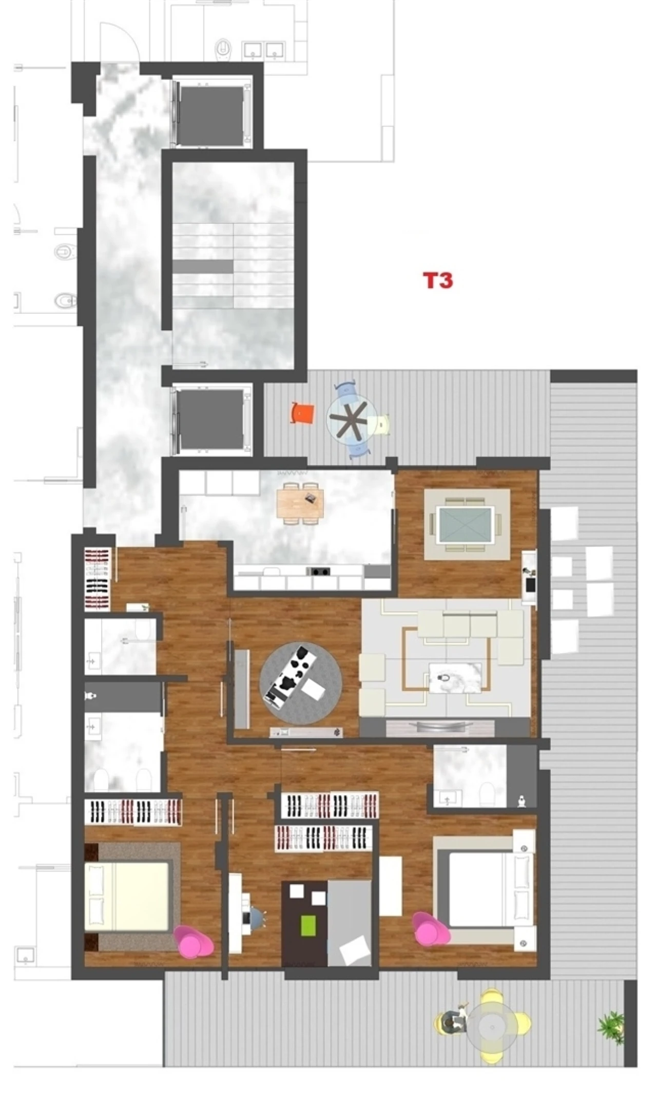Apartamento T3 para Venda em Santo Antonio dos Olivais Planta 2