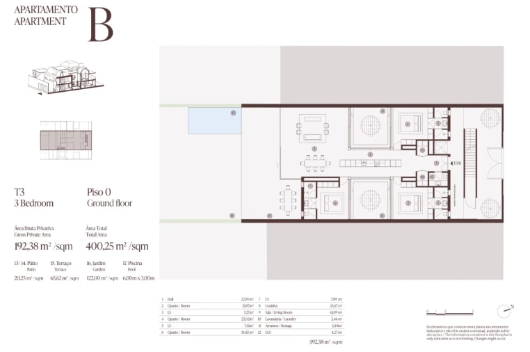 Apartamento T3 para Venda em Castro Marim Planta 1