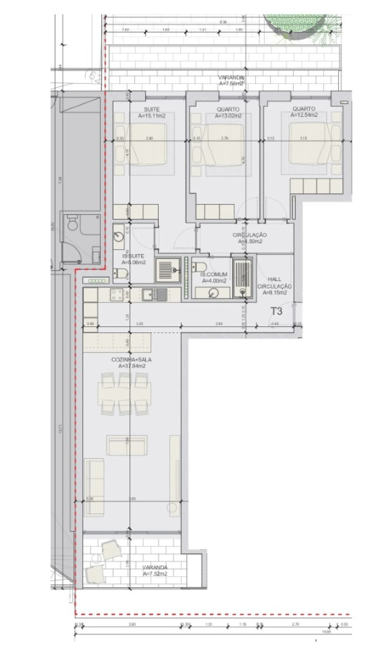 Apartamento T3 para Venda em Loures Planta 2