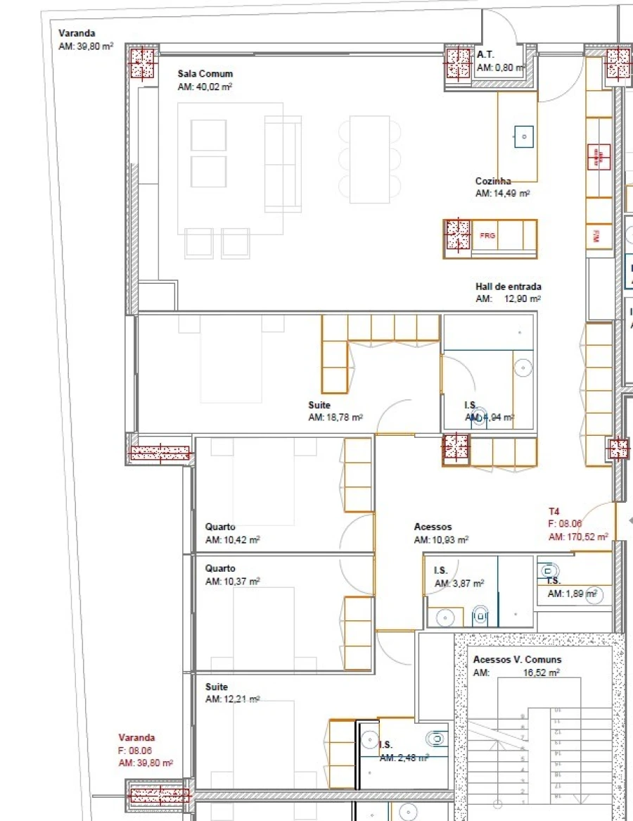 Apartamento T4 para Venda em Ramalde Planta 1