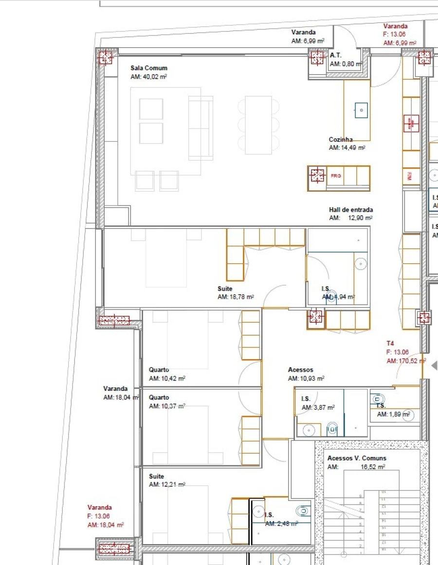 Apartamento T4 para Venda em Ramalde Planta 1