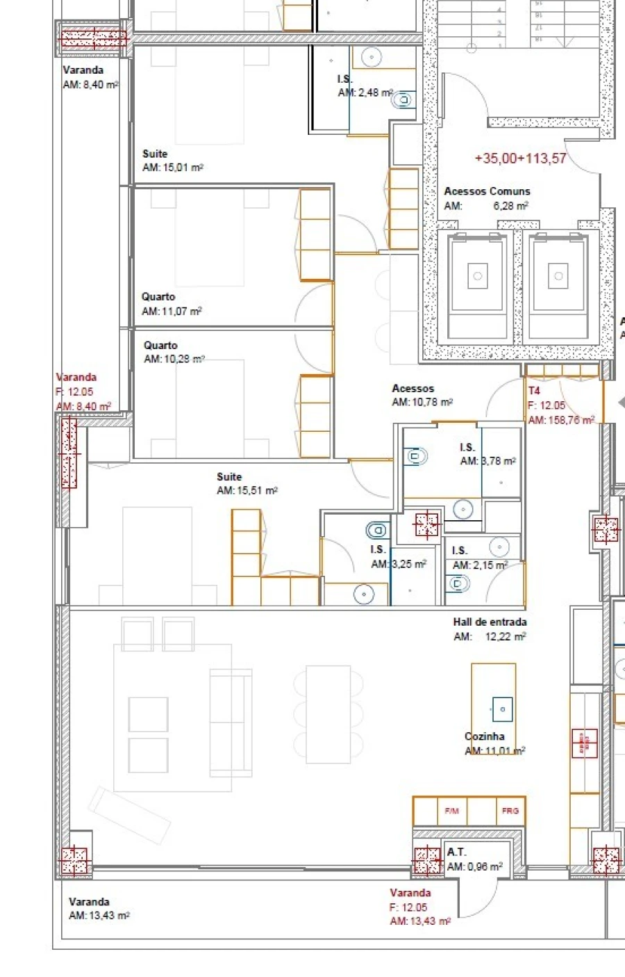 Apartamento T4 para Venda em Ramalde Planta 1