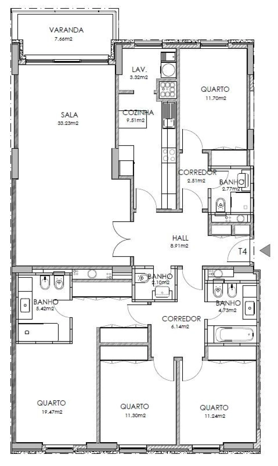 Apartamento T4 para Venda em Lumiar Planta 1