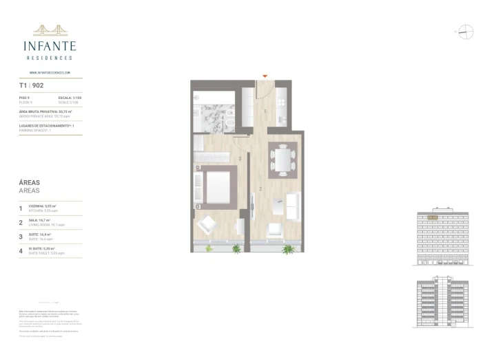 Apartamento T1 para Venda em Estrela Planta 1