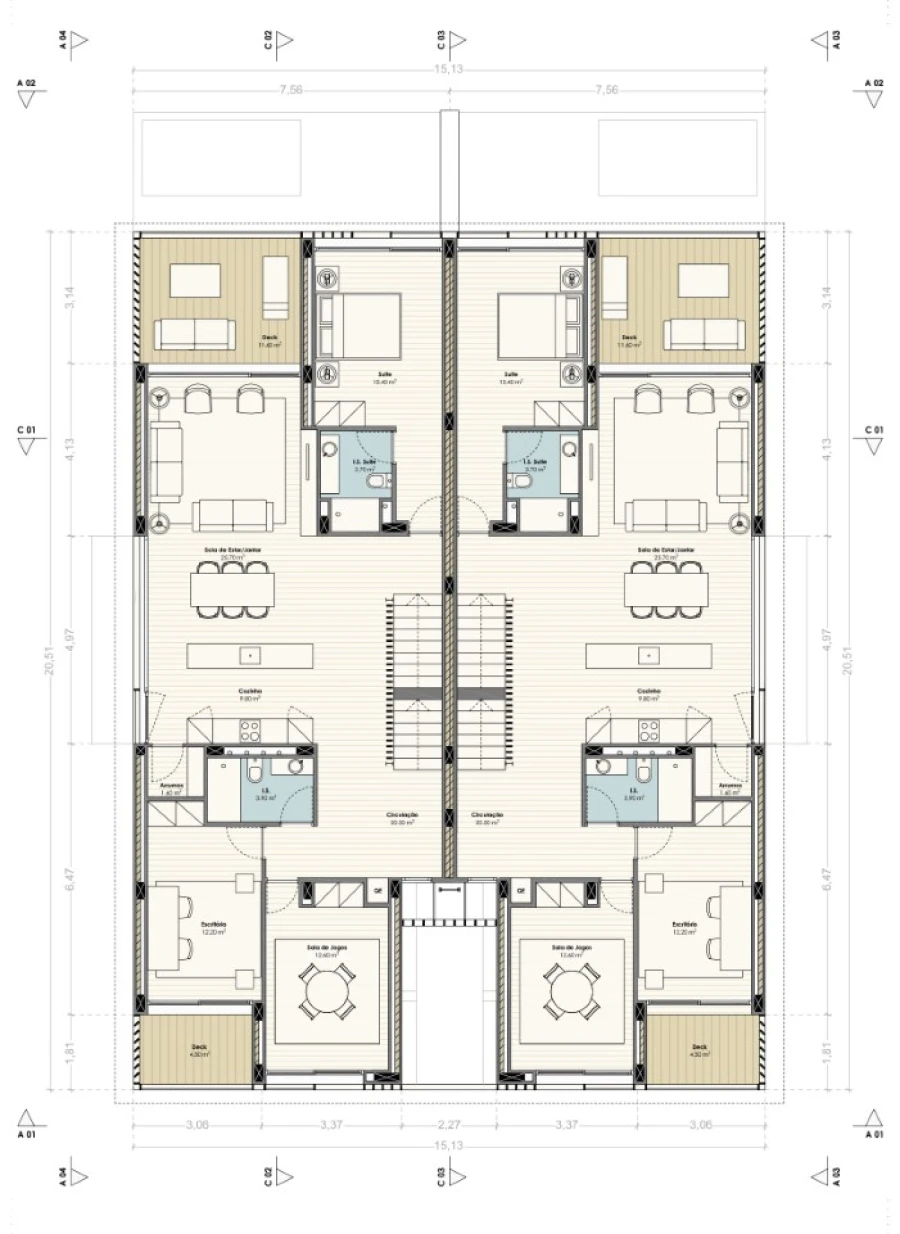 Apartamento T3 para Venda em Carvalhal Planta 1