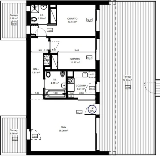 Apartamento T2 para Venda em Conceição e Cabanas de Tavira Planta 1