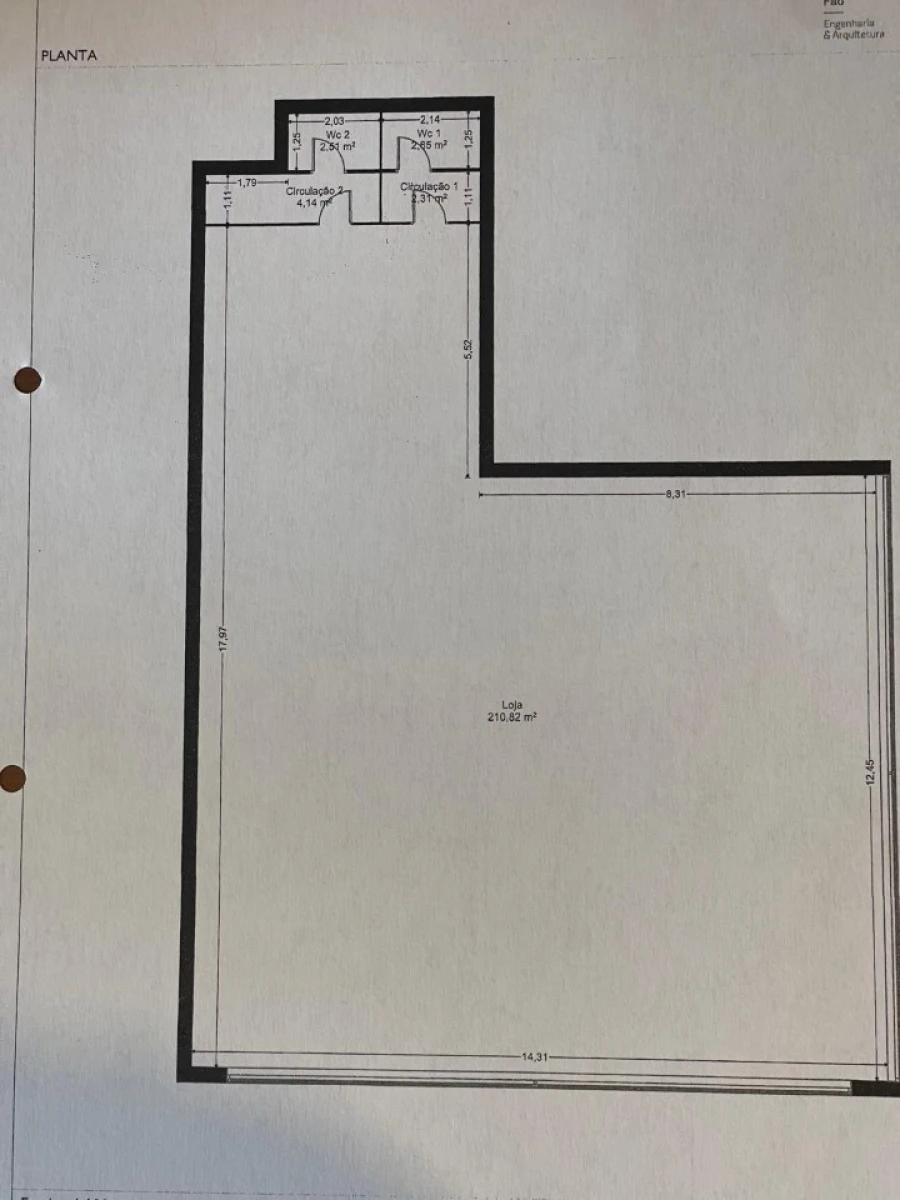 Loja para Arrendamento em Santo Tirso, Couto (Santa Cristina e São Miguel) e Burgães Planta 1