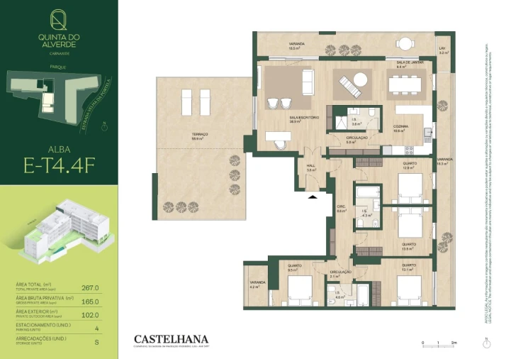 Apartamento T4 para Venda em Carnaxide e Queijas Planta 1