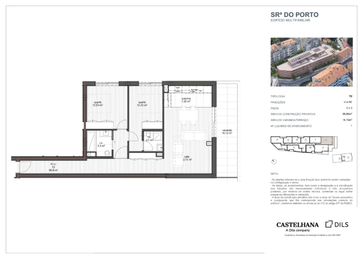 Apartamento T2 para Venda em Ramalde Planta 1