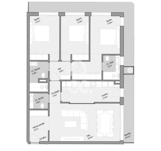 Apartamento T3 para Venda em Bougado (São Martinho e Santiago) Foto 5