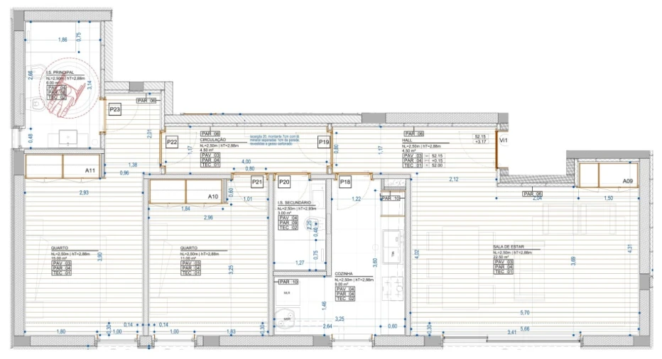 Apartamento T2 para Venda em Cidade da Maia Planta 1