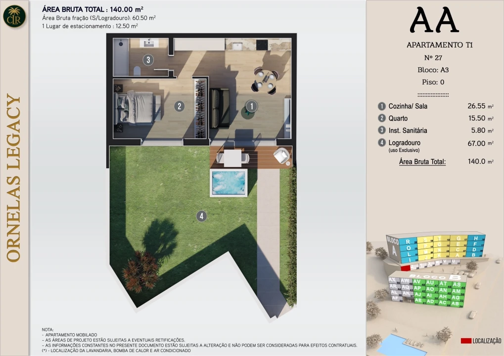 Apartamento T1 para Venda em Calheta Foto 12