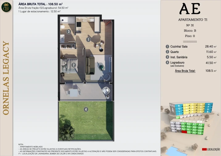 Apartamento T1 para Venda em Calheta Foto 11